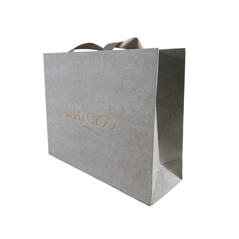 Jimmy Choo Gray Shopping/Gift bag with Gold Logo